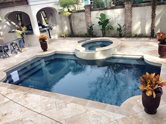 Clean backyard pool